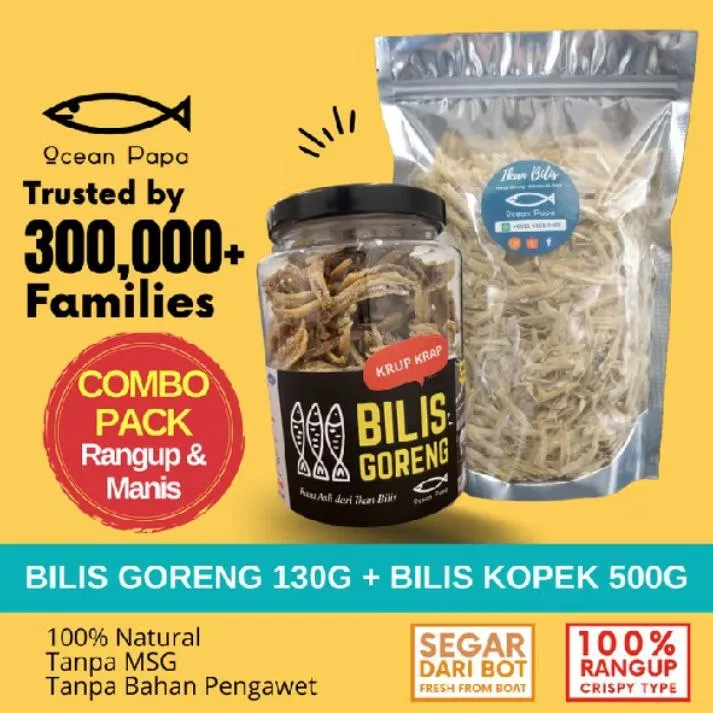 Combo Pack: Bilis Goreng 130g + Bilis Kopek 500g