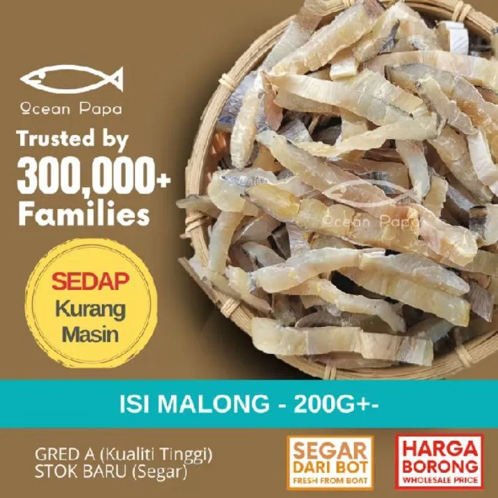 Isi Ikan Masin Malong Gred A - 200g